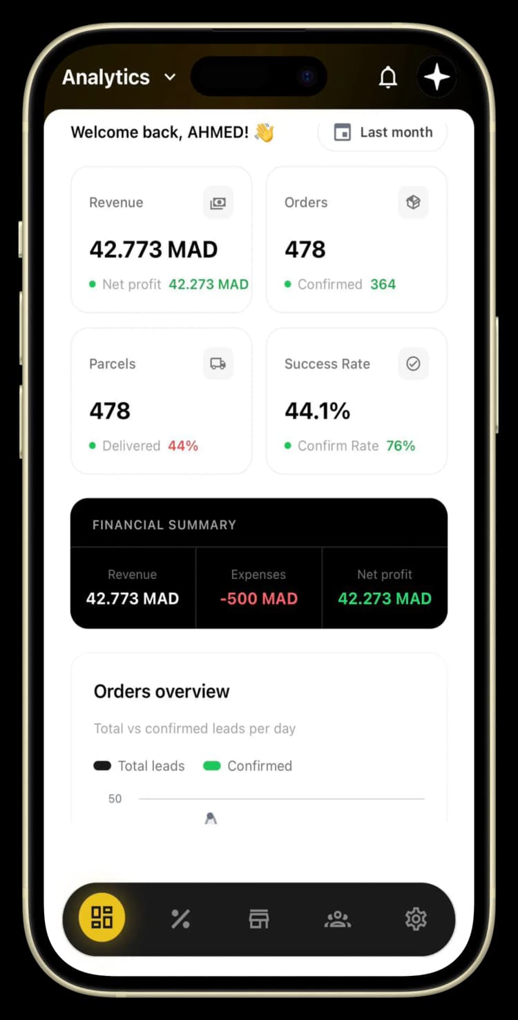 Application mobile Saleura — gestion de commandes e-commerce